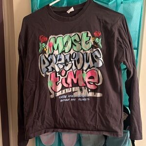 Zara Black Long Sleeve Kids Shirt with Graphic Design